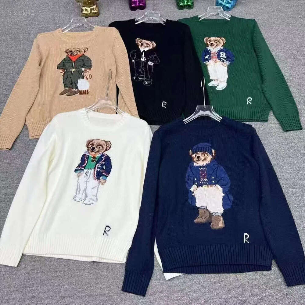 ralphity hoodie High Qaulity Designer Laurenly sweater Mens Jumpers Sweaters Knitted Cotton Pullover Winter Long Sleeve bear Sweater e92
