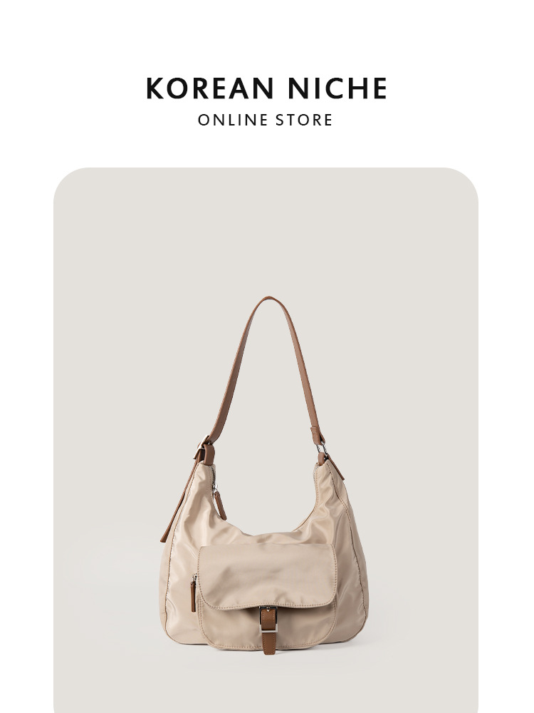 Women's 2025 New Korean Version Unique Design Color Blocking Single Shoulder Armpit Versatile Suitable For Commuting Large Capacity Dumpling-Shap