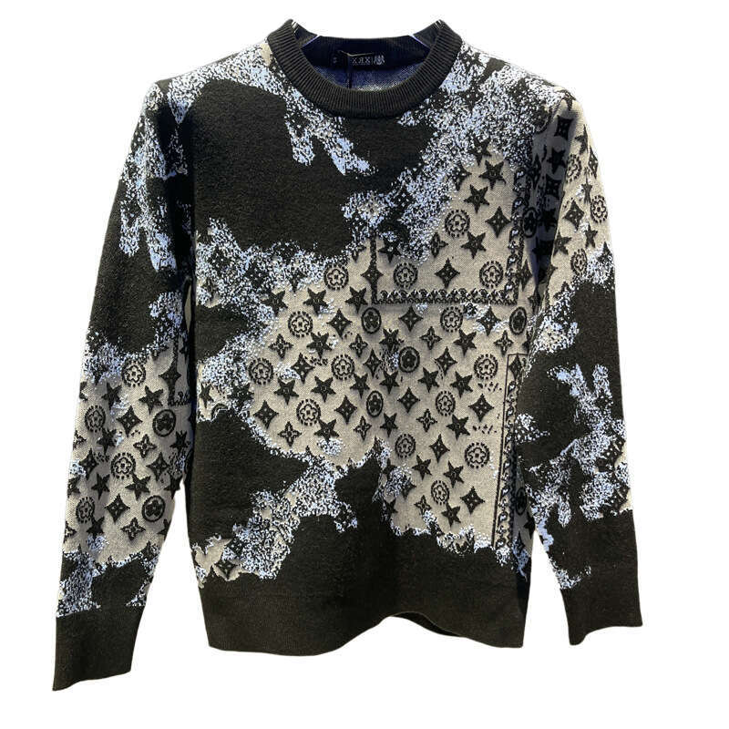 Men's Clothing Blue Pullover Top printing Sweatshirts for Man embroidery Hoodieless Slim Fit Style top Sweaters