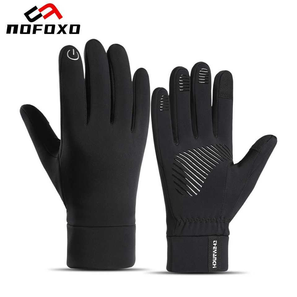 NOFOXO Touchscreen Outdoor Gloves Warm Fleece Winter Cycling Gloves Waterproof Windproof Anti Slip Hiking Motorcycle Gloves J250922