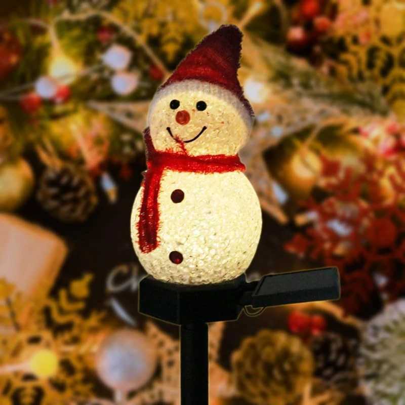 LED Snowman Solar Garden Light Outdoor Ground Stake Light Solar Powered Xmas Pathway Lights For Christmas Lawn Yard Decoration C250922
