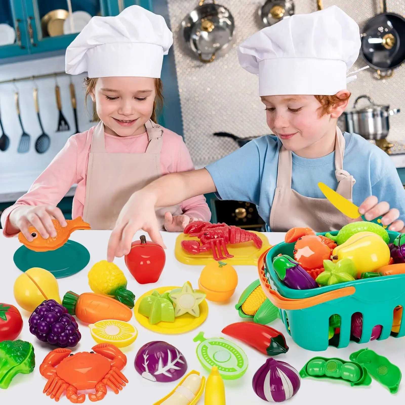 Fruit bucket cutting and joy toy vegetable simulation childrens play kitchen baby food vegetable cutting kitchen utensil C250922