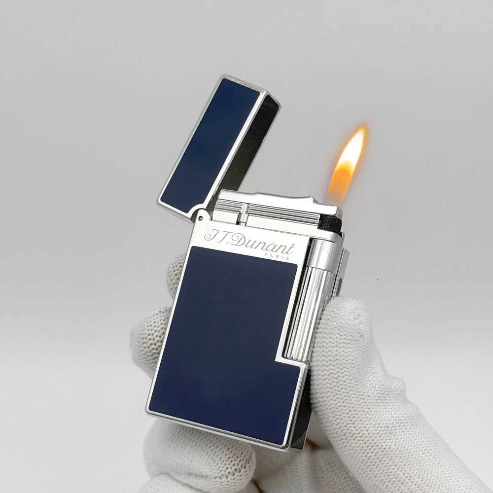 Classic Lacquer Paris Lighter Sofe Flame Cigarette Lighter For Smoker Gas Cigar Lighter DP Ligen 2 Mans Gift Cigar Accessory F250922