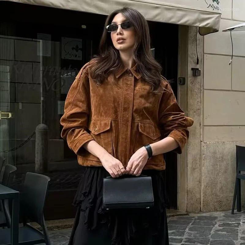 Jackets Bombardero printkaoir para mujeres Expernicias exteriores Jaqueta de ante