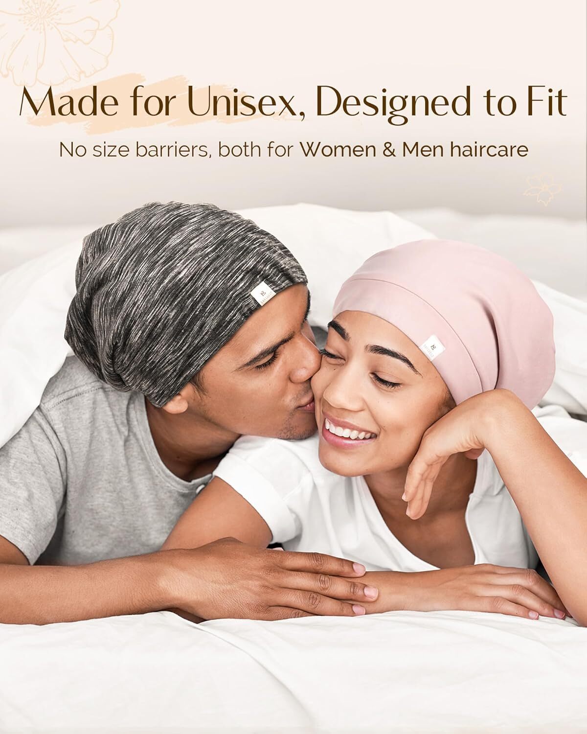 YANIBEST Satin Bonnet Wrap Sleeping - Adjustable Stay on Silk Lined Slouchy Beanie Hat for Curly Hair and Braids