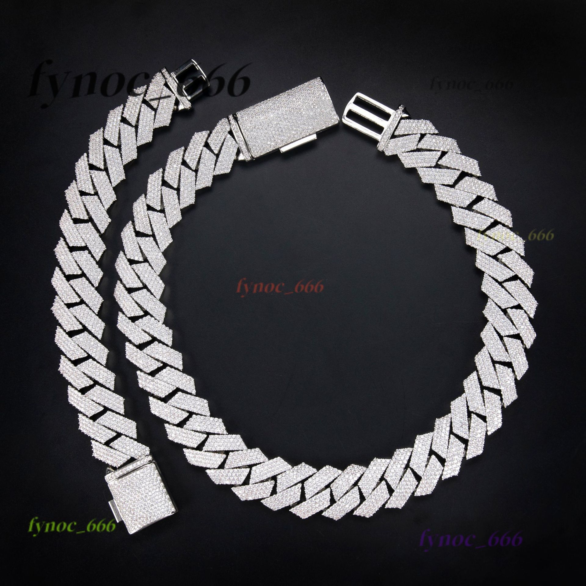 Iced Out 4rows 16mm VVS Moissanite Miami Cuban Link Chain Pass Diamond Tester GRA Hip Hop 925 Sterling Silver Bracelet