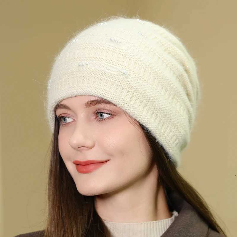 Fashion Winter Autumn Rabbit Fur Hats Wen New Arrival Popar Ladies Beanie C High Quty Thick Warm M Knitted Hats Y250920