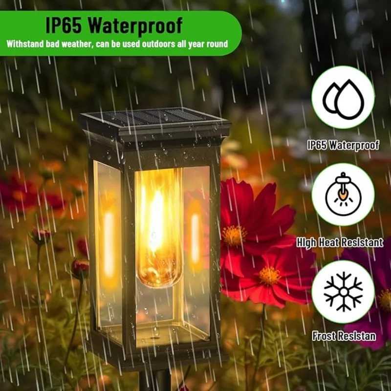 124pcs Garden Solar Lights Automatic onOff IP65 Waterproof Pedestrian Bridge Landscape Lighting Lawn Lights Courtyard Lights C250922