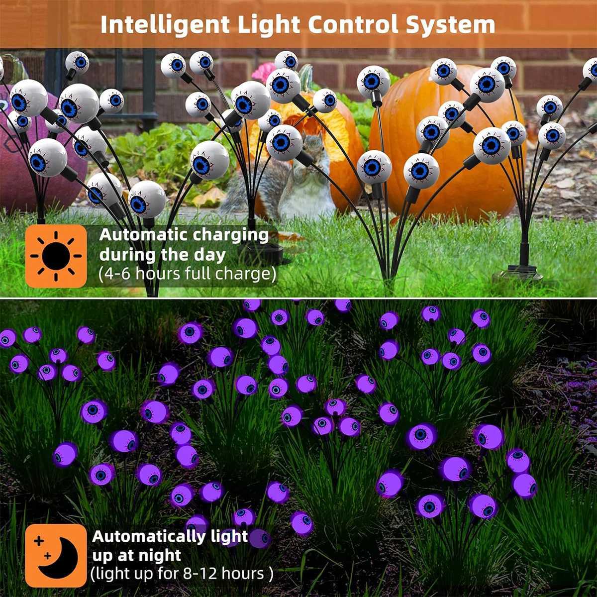 Halloween Decorations Outdoor Lights Solar Halloween Scary Eyeball Pathway Lights Waterproof for Garden Porch Lawn Pathway C250922