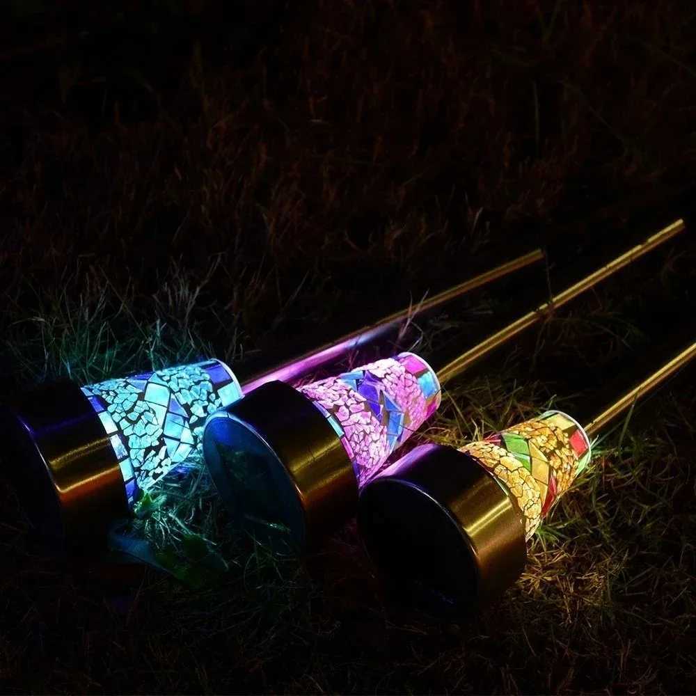 Solar Light Outdoors LED Mosaic Lawn Lamp Waterproof Lampshade Modern Garden Villa Path Landscape Lawn Decorative Night Light C250922