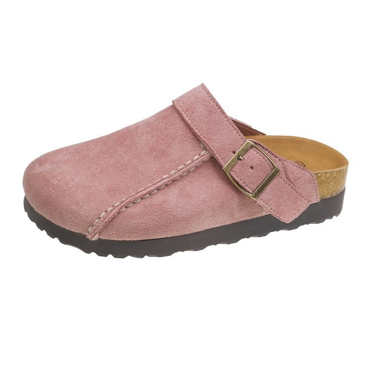 Ladies' 4.5cm Thick Bottom Double Wearing Baotou Slippers 2025 Autumn New Design Versatile Height Increasing Cork Slippers Size 35-41 Free Shippi