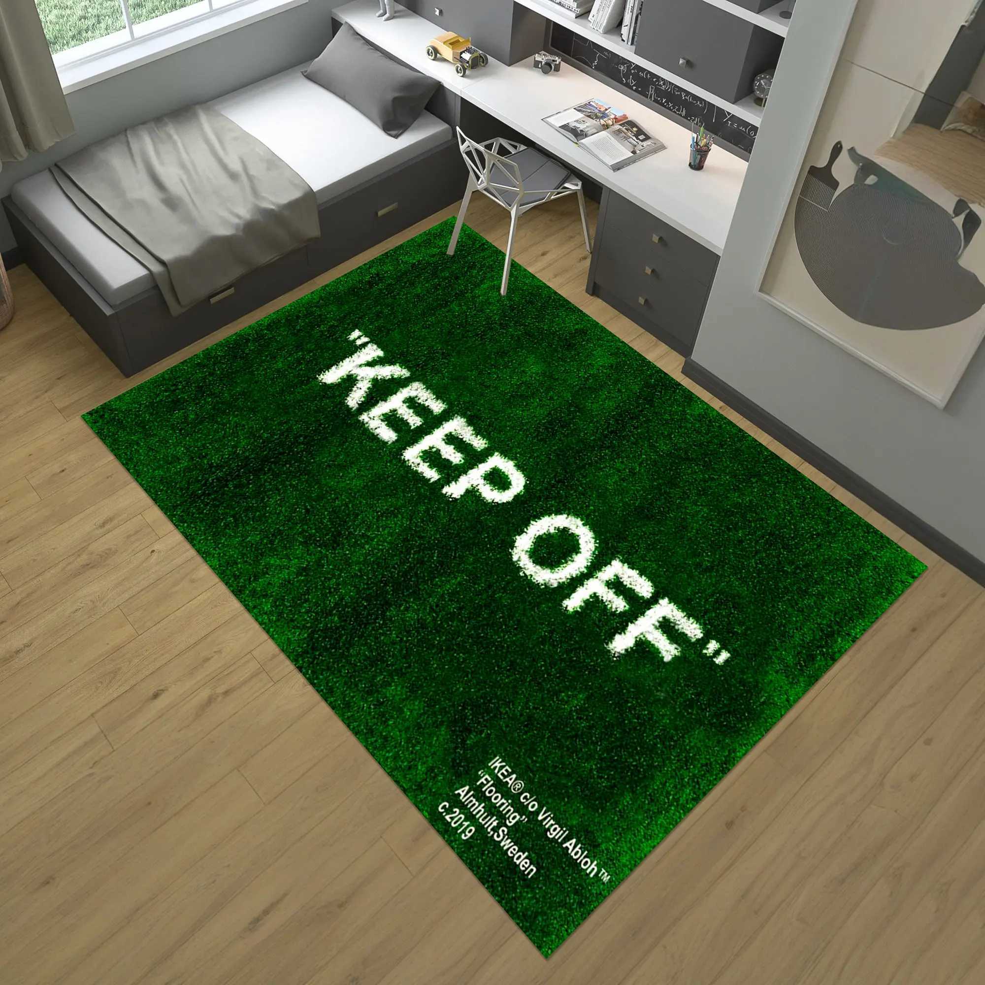 Keep Off Rug Green Rug Grass Pattern Rug Modern Rug Runner Rug Home Decor Area Rug Aesthetic Rug Rugs for LivRoom J250919