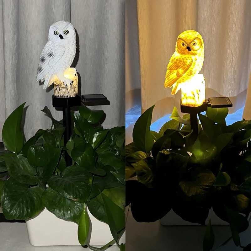 Waterproof solar owl lamp resin lamp led decorative landscape lamp outdoor garden decorative lawn plug lamp C250922
