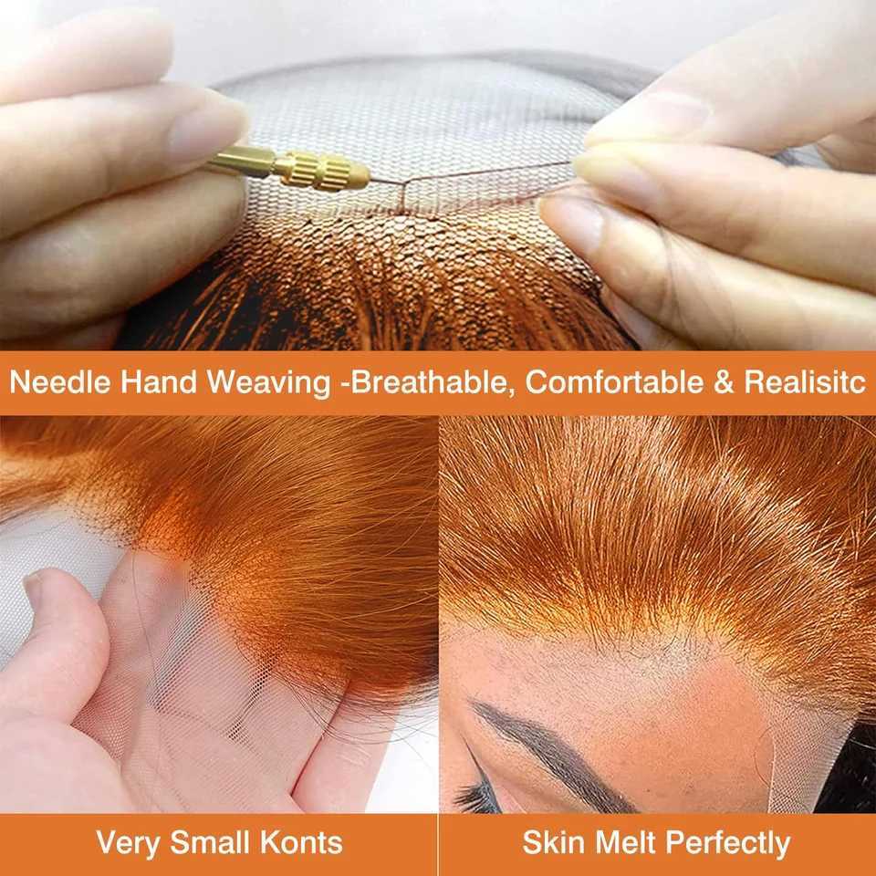 13x4 250 Density Ginger Deep Wave Lace Front Wigs Human Hair 30 Inch Wigs Human Hair HD Lace Front Wigs Human Hair Black Women C250922