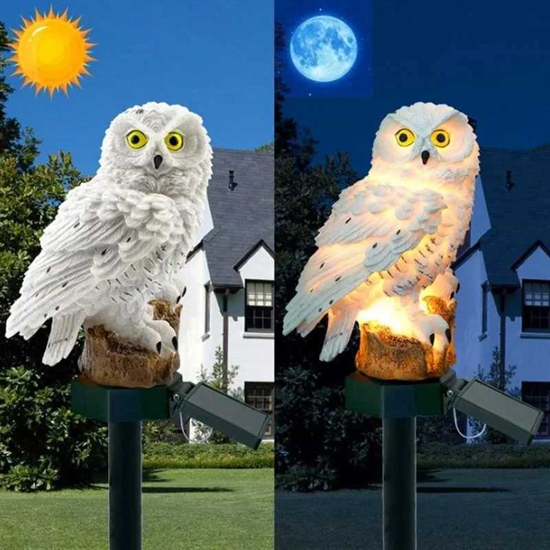 Waterproof solar owl lamp resin lamp led decorative landscape lamp outdoor garden decorative lawn plug lamp C250922