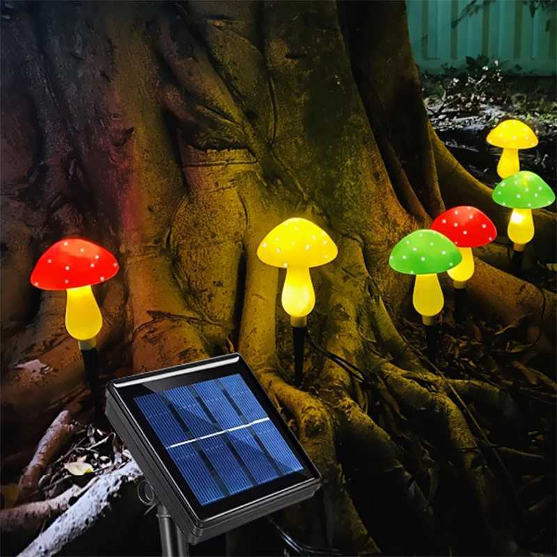 12LEDS Solar Panel Mushroom Fairy Light Garden Outdoor Decor Waterproof Night Lamp Yard For Christmas Wedding Party Decoration C250922