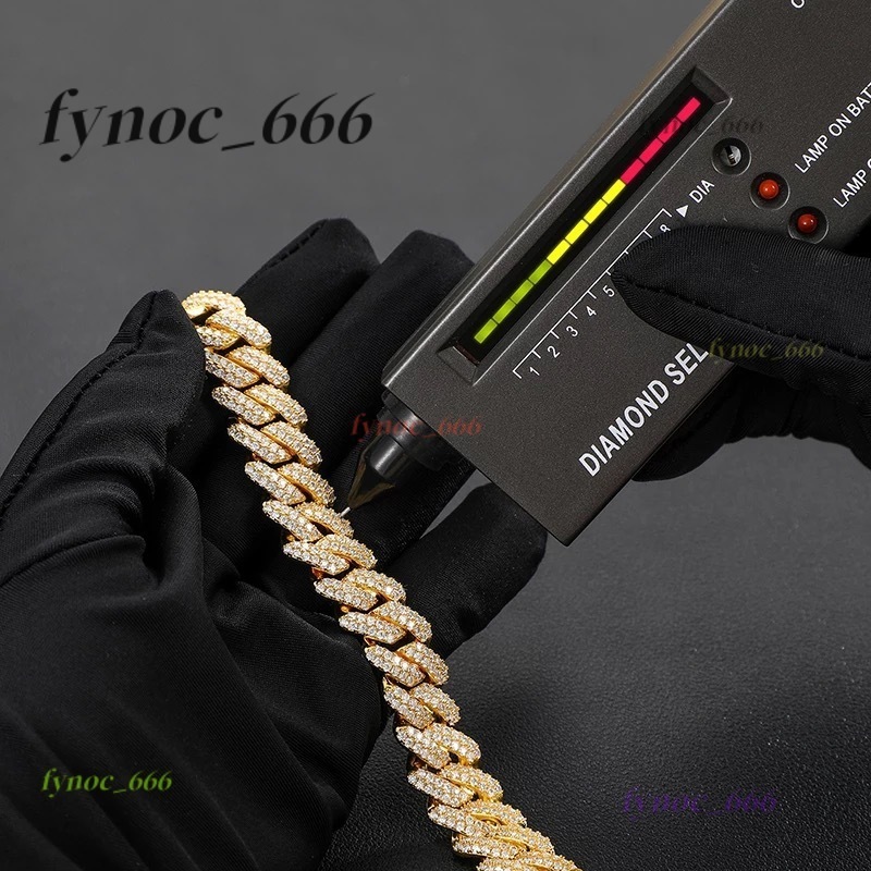 Hip Hop Jewelry 925 Silver 14MM 20MM Two Rows Moissanite Cuban Chain Iced Out Cuban Link Chain in Wholesale Price