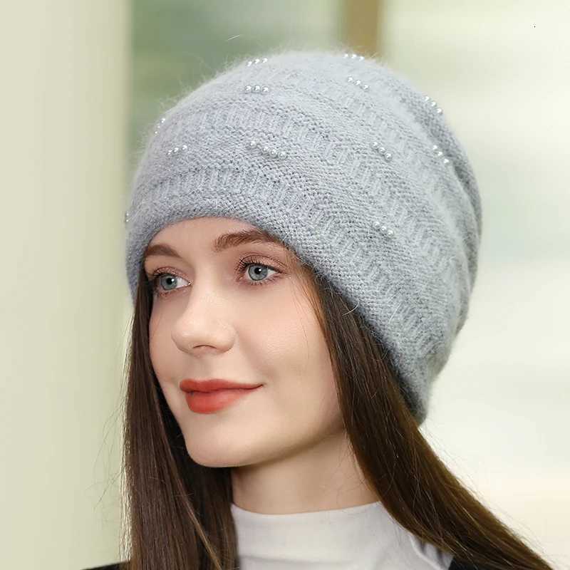 Fashion Winter Autumn Rabbit Fur Hats Wen New Arrival Popar Ladies Beanie C High Quty Thick Warm M Knitted Hats Y250920