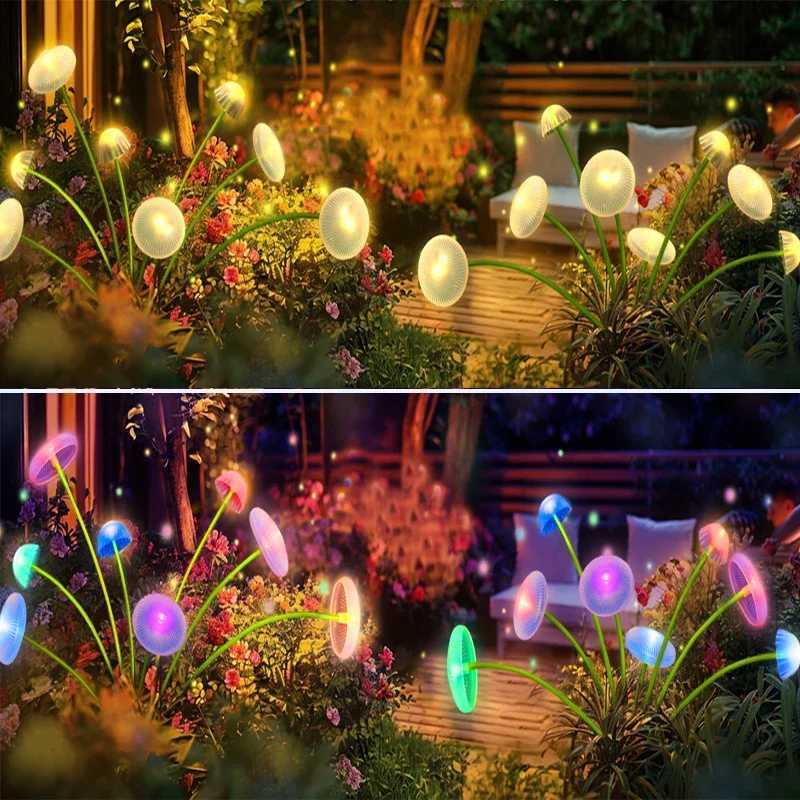 LED Outdoor Solar Mushroom Lights Garden Decor Jellyfish Sway Light Waterproof Patio Landscape Pathway Yard Lamp C250922