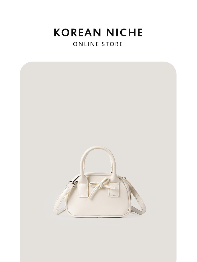 2025 Popular Style Fashion Versatile Cute Bowknot Bowling Korean Version Niche Design Women's Handbag Shoulder Crossbody Bag