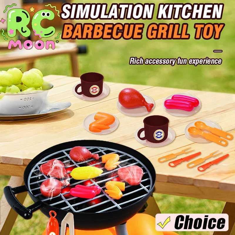 RolePlay Kitchen Set Toys With Lights Kids Playing House Simulation Kitchen Barbecue Grill Toys Kids Christmas Birthday Gifts C250922