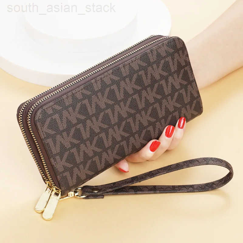 Long Wallets for Women Double Zipper Clutches Purse with Big Letter Wristlet Wallet Phone Holder Card Holder Lady Fashion Z250922