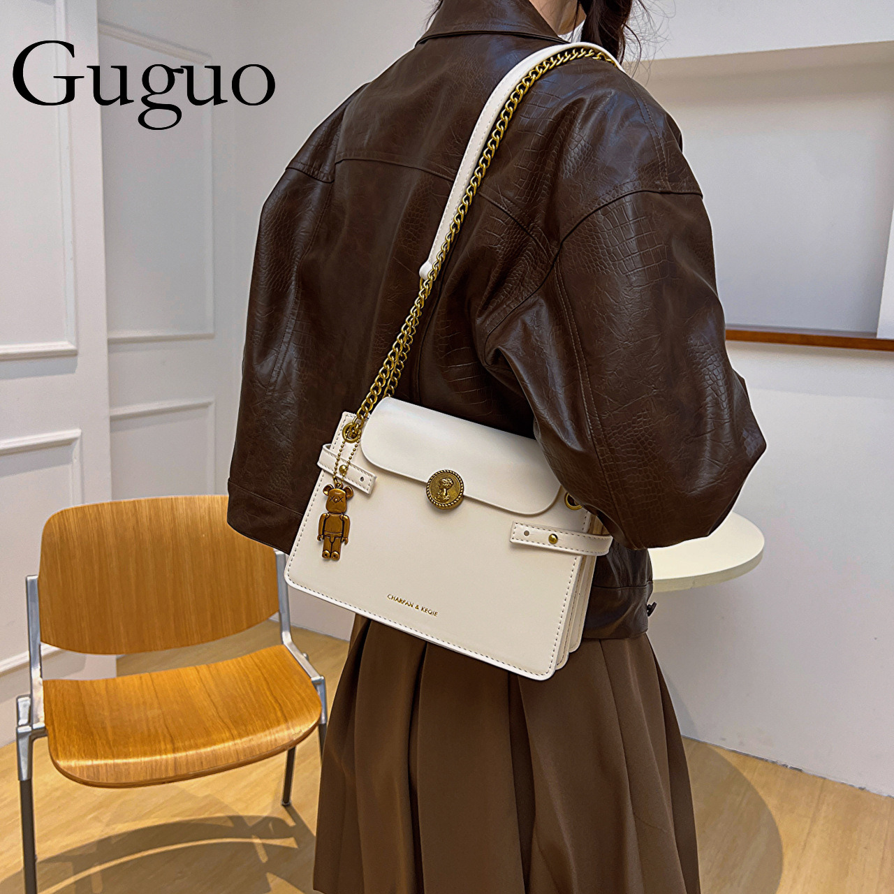 Guguo Designer Bag Luxury Bag Women's Bag 2025 New Style High-quality Niche Design Internet Celebrity Shoulder Bag Crossbody Handbag Small Bag