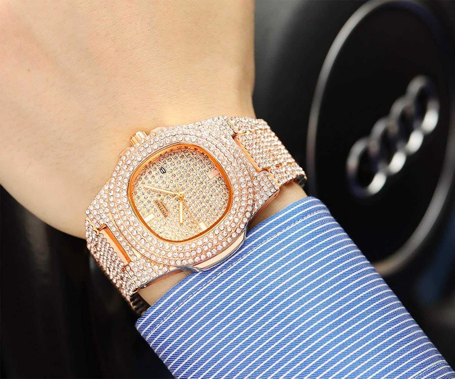 Mens Diamond Watches Luxury Unisex Silver Gold IcedOut Bling CZ Crystal Fashion Quartz Womens Watch Z250922