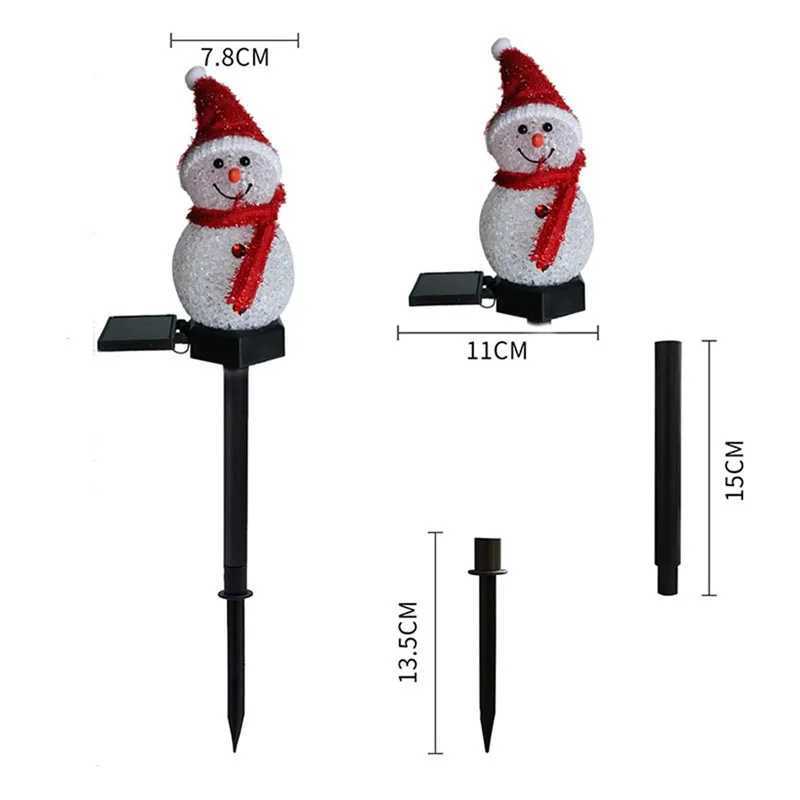 LED Snowman Solar Garden Light Outdoor Ground Stake Light Solar Powered Xmas Pathway Lights For Christmas Lawn Yard Decoration C250922