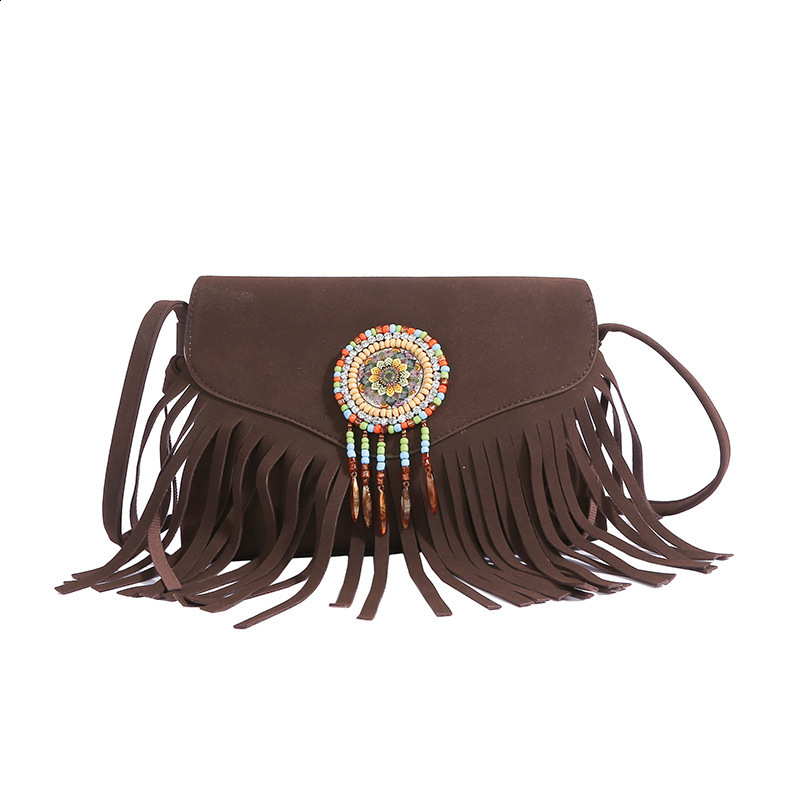 2025 New Fashion Versatile Tassel Bag Large Capacity Bag for Women Artistic Womens Bag Trendy Single Shoulder Crossbody Bag