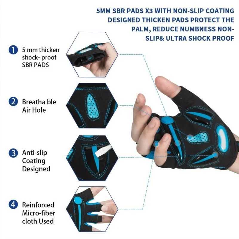 Cycling GlovesBreathable Bicycle Gloves5MM Gel Pads NonSlip Mountain Bike Gloves MTB Road Biking Gloves for Men Women J250922