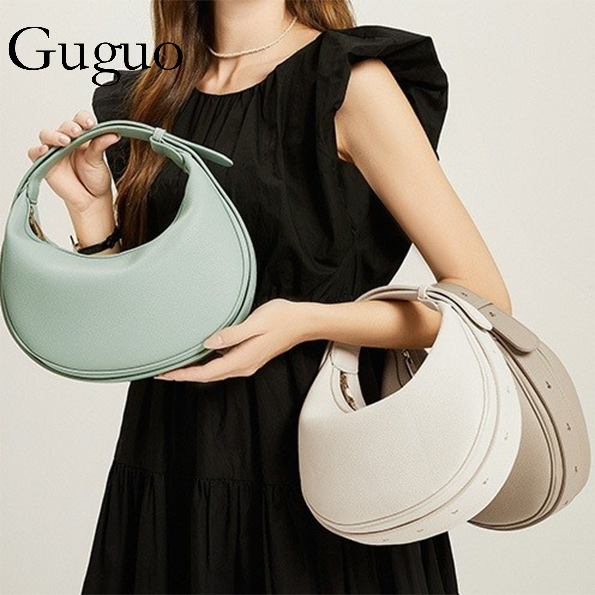 Guguo Designer Bag In Stock New Half-moon Bag With Adjustable Shoulder Strap, Handheld And Luxury Bag Crossbody Shoulder Bag, Trendy Crescent Bag, Dum