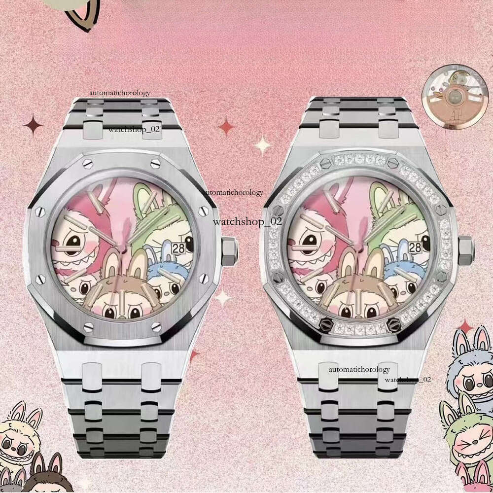 OMF Watches 34mm Blaken Selfwinding A5800 Automatic Womens Watch Dia Bezel Labubu Dial Steel Bracelet Ladys Wristwatches High Quality 75351ST sd5