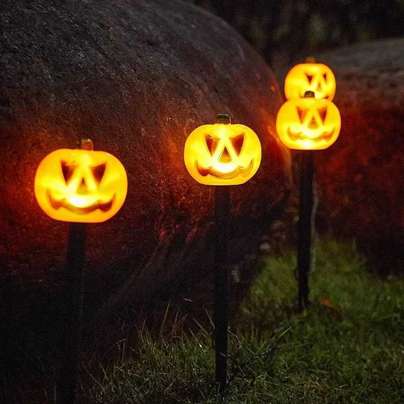 2PCS Solar Powered Lawn Lamp Set of 5 Cute Ghost lanterns Decorated Halloween Party Decoration For Home bar Atmosphere Decor C250922