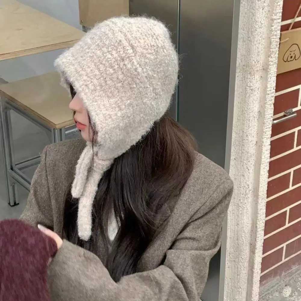 Winter Warm P Earmuffs C Thicke Windproof Knitted Beanies Bonnet Cold Protection Soft Pr Hat Autumn and Winter Y250920