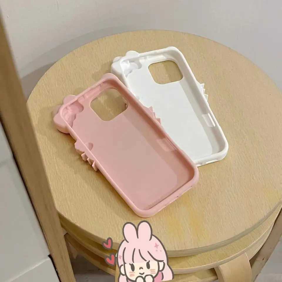 Sanrios Three nsional Wear Glasses Hello Kittys Cartoon Mobile Phone Case New Kawaii All Inclusive Girls Mobile Phone CaseXJ250922