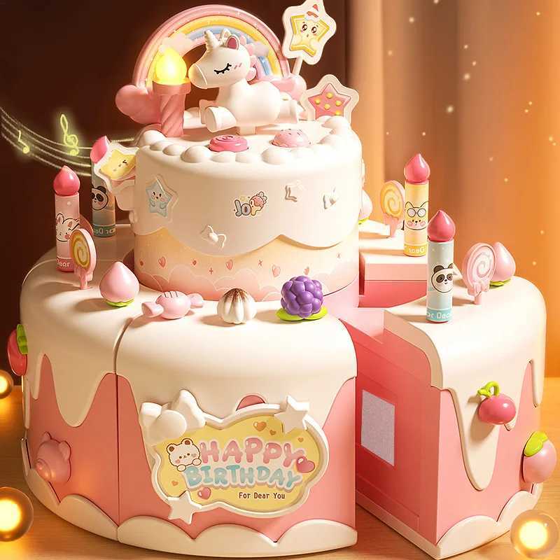 Children House Play Kitchen Toys Simulation Birthday Cake Cutting Food Game Kids Role Pretend Play Interactive Educational Toy C250922