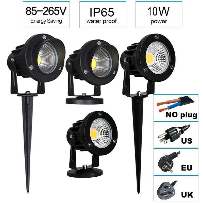 EUUS plugs LED Garden Lawn Lamp 10W 15W Waterprof IP65 220V12V24V Landscape Spike Bulb Garden Path Lawn COB Spotlights C250922