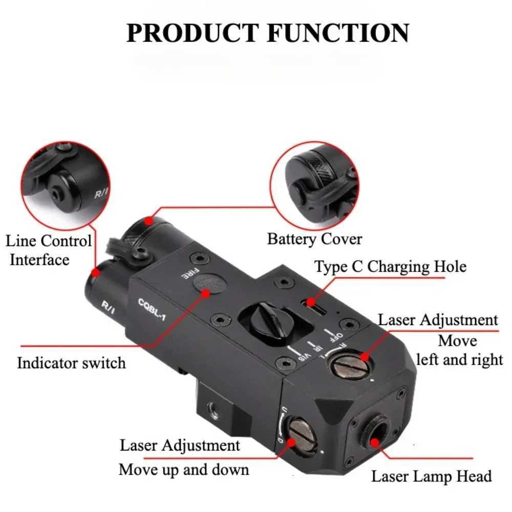 Tactical CQBL1 Laser Pointer Infrared Positioning Sight Hanging Controllable Red and Green Laser Sight X250922
