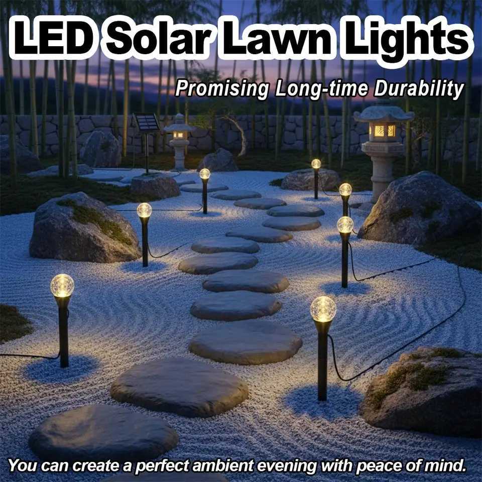 Solar Led Bubble Ball Lawn Lights Powered Outdoor Garden Lamp Landscape Lighting Patio String Decoration Waterproof Yard Colored C250922
