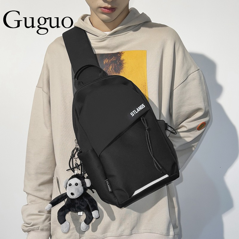 Guguo Designer Bag New Chest Bag For Men Luxury Bag Style Versatile Shoulder Bag, Fashionable Sports Small Backpack For Students, Trendy Crossbody Bag