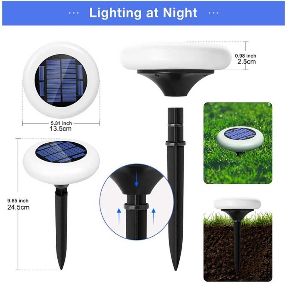 Solar Ground Lights Outdoor LED Solar Garden Lights IP65 Waterproof Landscape Pathway Floor Under Spot Lamp Decoration Lighting C250922