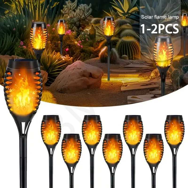 2025 12PCS Solar Flame Torch Light Flickering Light Waterproof Garden Decoration Outdoor Lawn Path Yard Patio Floor Lamp C250922