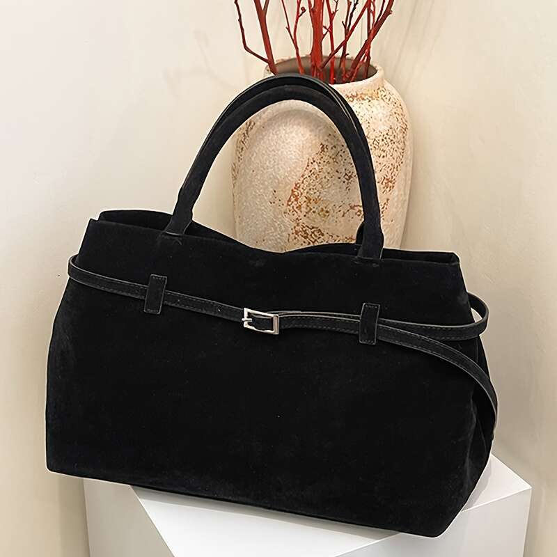 Perfect Lily Women's Vintage Synthetic Leather Tote - Large Capacity Brown Handbag, Magnetic Closure & Fixed Strap, Elegant Rectangular for Work 