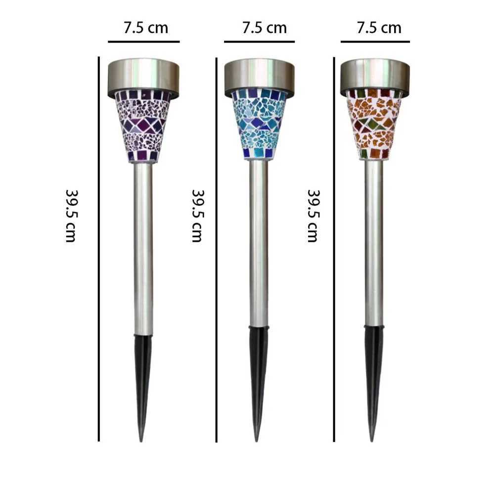 Solar Light Outdoors LED Mosaic Lawn Lamp Waterproof Lampshade Modern Garden Villa Path Landscape Lawn Decorative Night Light C250922