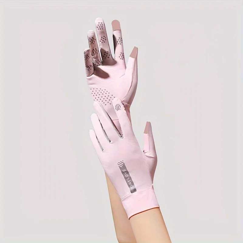 Sunscreen Gloves Ice Silk Breathable Outdoor Sports Cycling Gloves AntiSlip QuickDrying Gloves Women Light Driving Gloves J250922