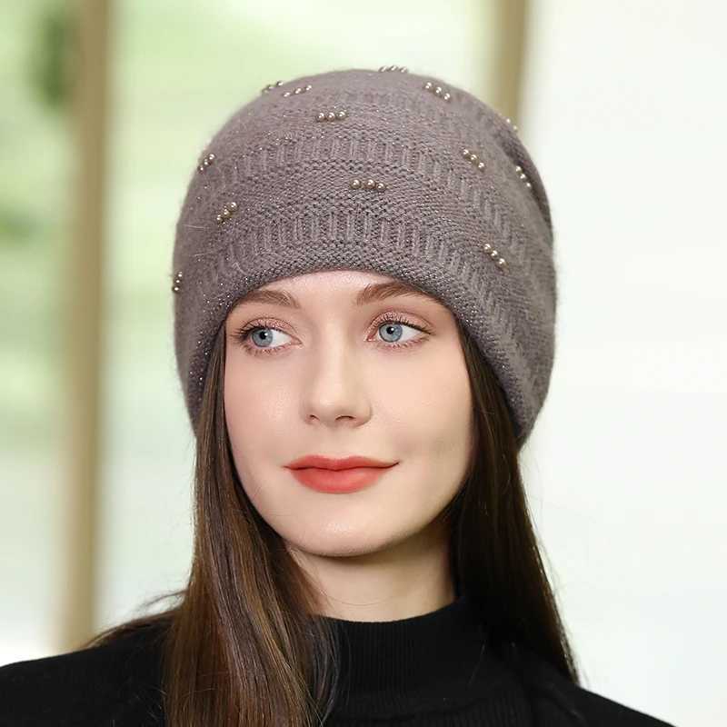 Fashion Winter Autumn Rabbit Fur Hats Wen New Arrival Popar Ladies Beanie C High Quty Thick Warm M Knitted Hats Y250920