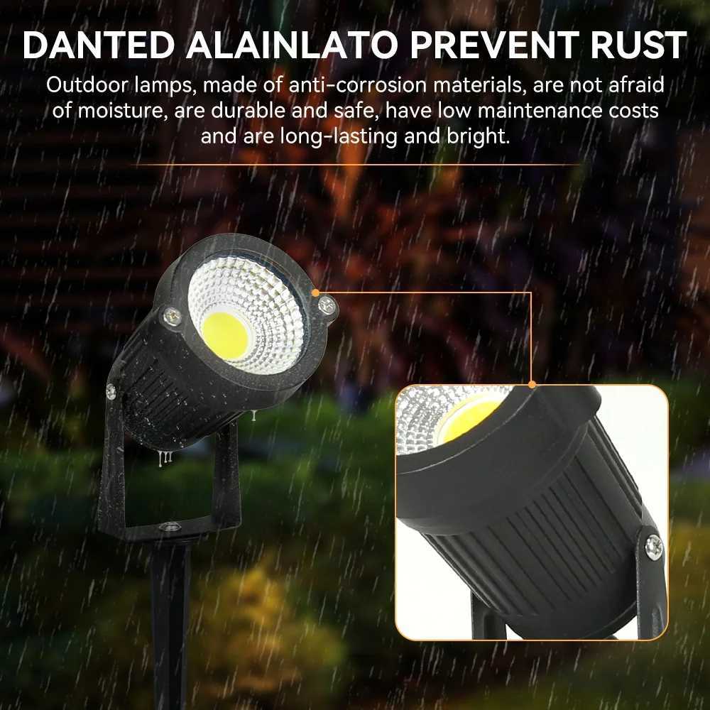 LED Lawn Lamp Garden Decor Grass Spike Light Outdoor Lighting Landscape Tree Spotlight for Pathway Court Gate Led Lawn Lights C250922