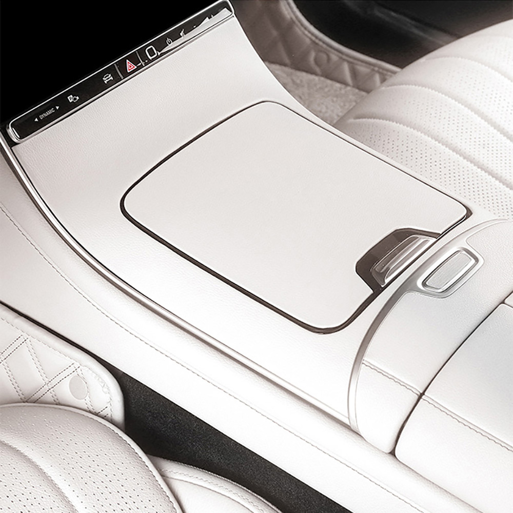 Car Center Console Leather Cover Gear Shift Panel Frame Protector Cover Trim For Mercedes Benz S Class W223 2021-2025 S450L S500 S580 AMG S560 Interio