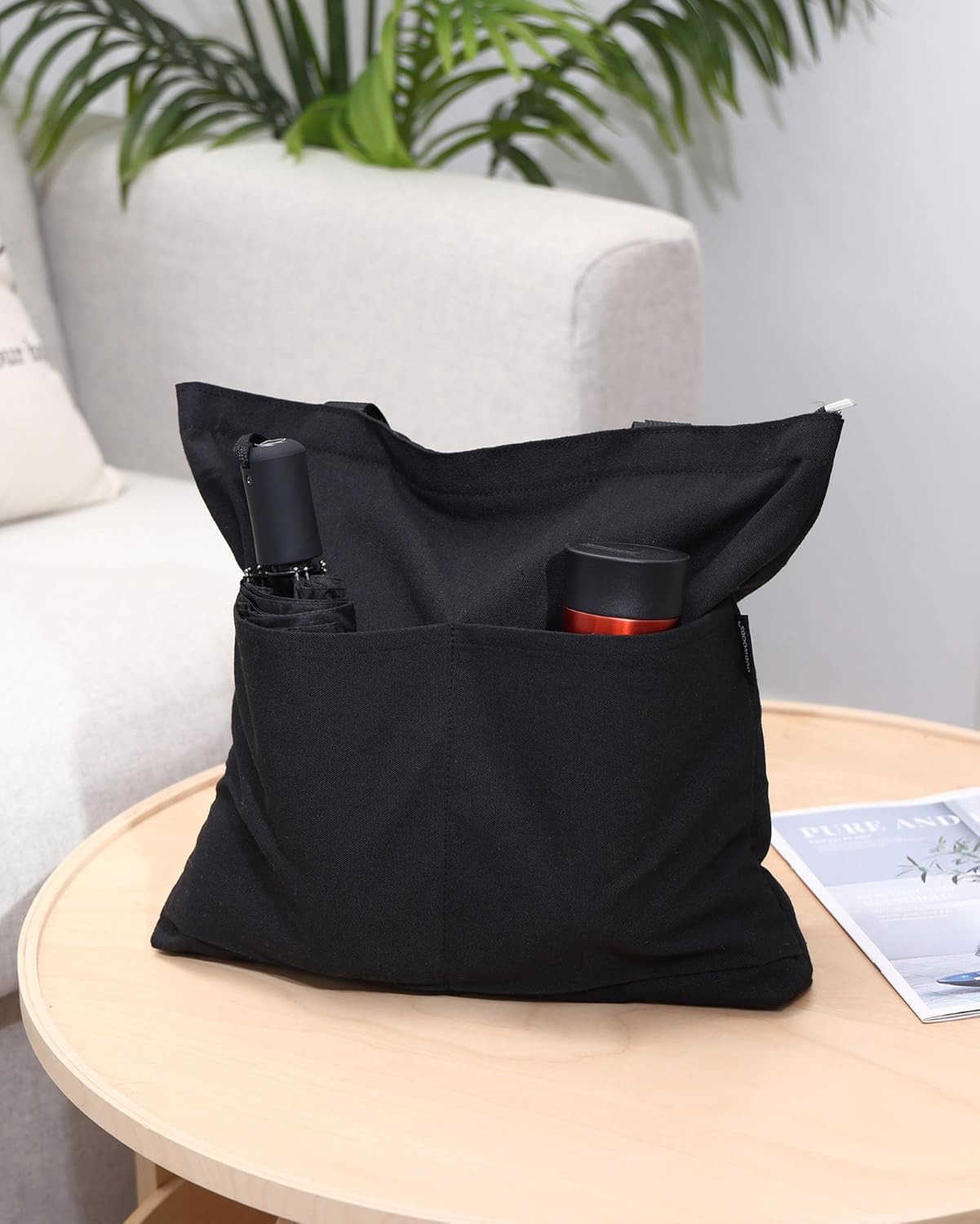 Tote Bag Aesthetic Canvas Handbags with Zipper for Women Travel Shoulder Bags Purses with compartments Z250922